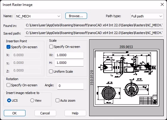 Inserción de imagen en DWG