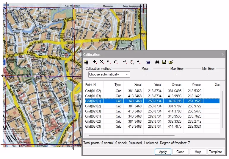 Corrección por puntos de referencia cartográfica