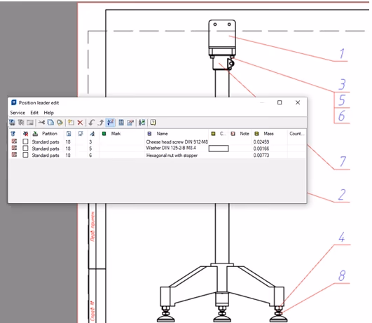 Especificación según modelo 3D