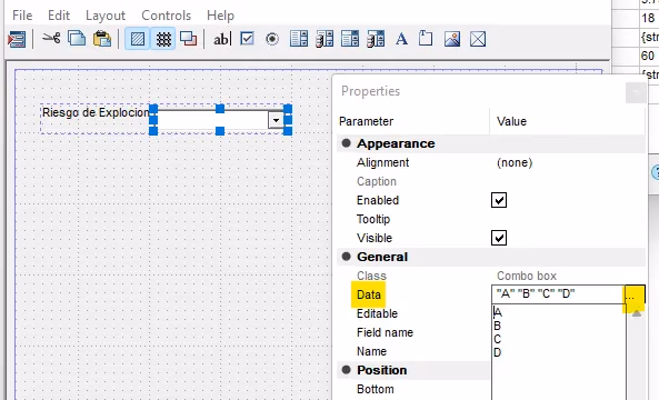 formulario personalizado de NanoCAD