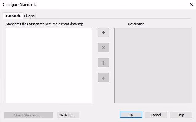Ventana Configurar normas de nanoCAD