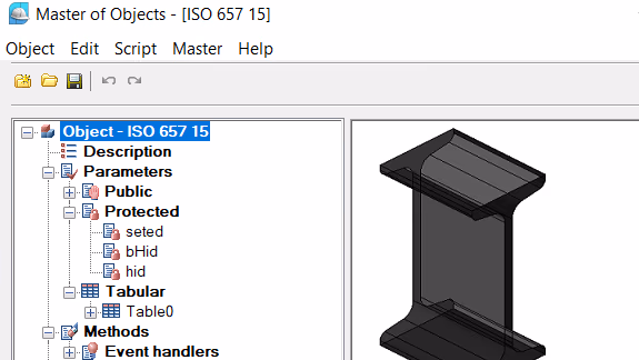 Editor de parámetros aplicado a un perfil propio en nanoCAD Construction