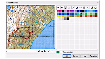 Clasificador y paleta de colores aplicados a un mapa ráster